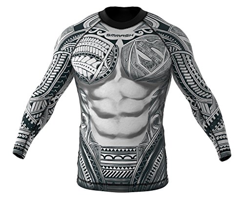 SMMASH Rashguard MAORI Camiseta de manga larga para hombre para MMA, UFC, BJJ (XS)