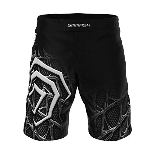 SMMASH Venom Deporte Profesionalmente Pantalones Cortos MMA para Hombre, Shorts MMA, BJJ, Grappling, Krav Maga, Material Transpirable y Antibacteriano, (XL)