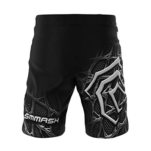 SMMASH Venom Deporte Profesionalmente Pantalones Cortos MMA para Hombre, Shorts MMA, BJJ, Grappling, Krav Maga, Material Transpirable y Antibacteriano, (XXL)