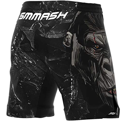 SMMASH Wotore Gorilla Deporte Profesionalmente Ultraligero Pantalones Cortos MMA para Hombre, Shorts MMA, BJJ, Grappling, Krav Maga, Material Transpirable y Antibacteriano, (M)