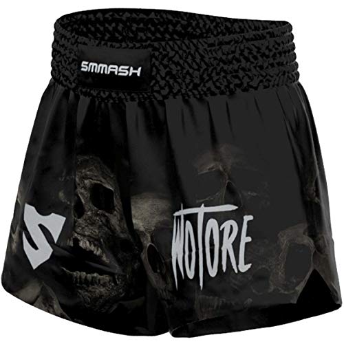 SMMASH Wotore Spirit Profesionalmente Pantalones Cortos de Muay Thai Hombre, de Boxeo, Artes Marciales, BJJ, Grappling, Krav Maga, Material Transpirable y Antibacteriano, (XL)