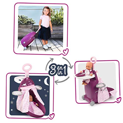 Smoby- Trolley para muñecos, Color Morado (220346) Smoby- Trolley para muñecos, Color Morado (220346)