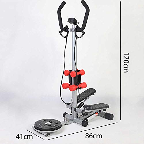 Smoothlycd Stepper Home Swing Fitness Step Machine con Apoyabrazos Twist Disc Dumbbells Cardio Training Trainer Equipment Ciclismo Bicicleta Pierna Brazo Muslo Ejercitador Entrenamiento,Azul