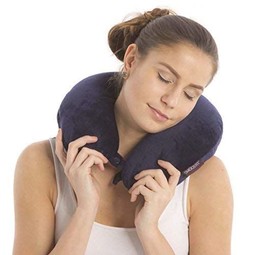 Smoothy Almohada cervical de viaje con funda de forro polar y microperlas