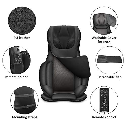 Snailax Cojín de Masaje de Cuerpo Complete - Masajeador de cuello y espalda Shiatsu con compresor de calor y aire, Asiento de masaje de amasamiento, masajeador de Shiatsu para aliviar la fatiga Snailax Cojín de Masaje de Cuerpo Complete - Masajeador de cuello y espalda Shiatsu con compresor de calor y aire, Asiento de masaje de amasamiento, masajeador de Shiatsu para aliviar la fatiga