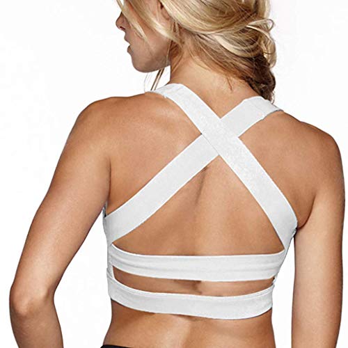 Snailify Sujetador Deportivo para Mujer Criss Cross Racerback Yoga de Alto Impacto Running Bras sin Sujetadores - Sujetador de Entrenamiento de Gimnasio de Yoga