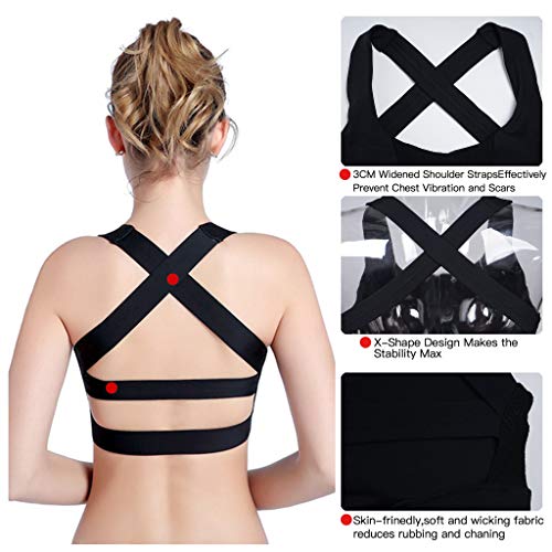 Snailify Sujetador Deportivo para Mujer Criss Cross Racerback Yoga de Alto Impacto Running Bras sin Sujetadores - Sujetador de Entrenamiento de Gimnasio de Yoga