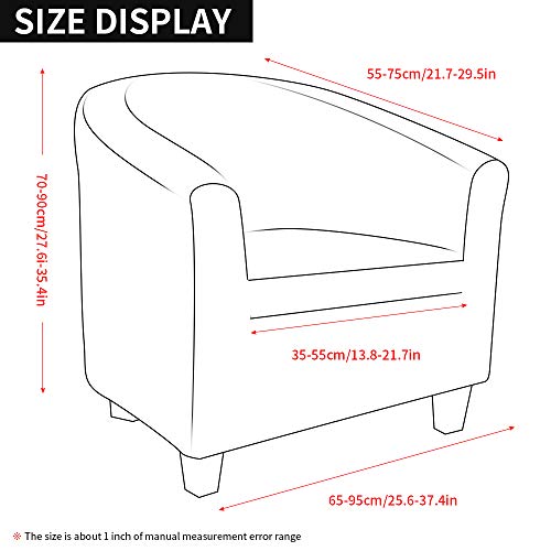 Snewvie Funda de Sillón Tub Chair Elástica Jacquard de Poliéster y Moderna Cubre Sofa Funda de Sofá Individual Sofá Sala de Estar