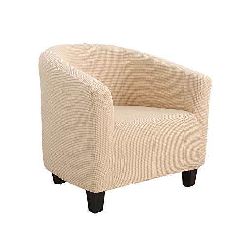 Snewvie Funda de Sillón Tub Chair Elástica Jacquard de Poliéster y Moderna Cubre Sofa Funda de Sofá Individual Sofá Sala de Estar