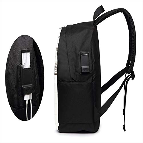 SNFDFS Mochila Bolsas con Puerto USB 15,6 Pulgadas, Moda Mochila De Viaje Camping Casual Mochila Mapa del Mar Náutico Brújula Vela Mochila Escolar Mochila