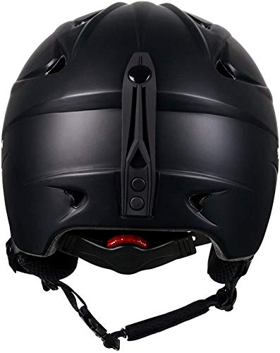 SNFHL Casco de Esquí de Invierno, Casco Ligero Unisex para Nieve, Snowboard Cálido y Resistente al Viento, Matt Black-M