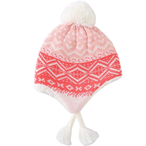 Snyemio Conjunto Niña Sombrero y Bufanda Otoño Invierno Gorro Felpa Calentar de Punto Bebe a Prueba de Viento 1-8 años