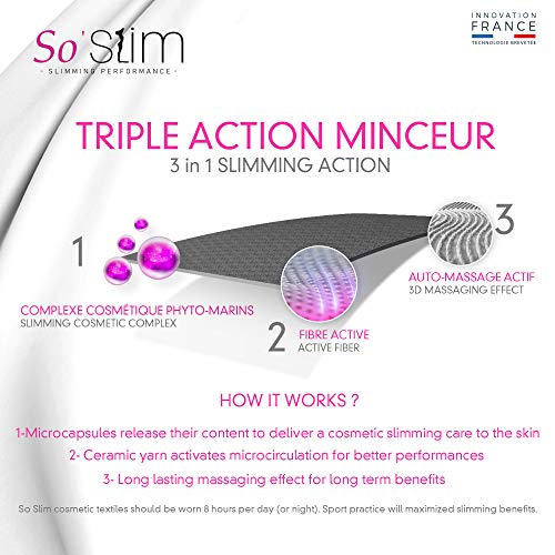 So Slim – Leggings anticelulítico para mujer – Acción adelgazante y efecto push Up – Tecnología francesa Cosméto Ceremic Negro M So Slim – Leggings anticelulítico para mujer – Acción adelgazante y efecto push Up – Tecnología francesa Cosméto Ceremic Negro M
