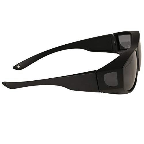 Sobre Gafas de Sol - Negro Plástico Sobre Las Gafas con Lentes Polarizadas - Anti Reflejante UV Gafas con Paño de Limpieza e Caso para Hombre y Mujer Sobre Gafas de Sol - Negro Plástico Sobre Las Gafas con Lentes Polarizadas - Anti Reflejante UV Gafas con Paño de Limpieza e Caso para Hombre y Mujer