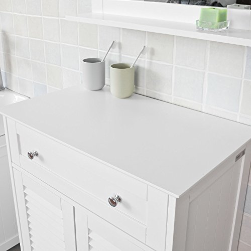 SoBuy Armario de almacenaje Mueble Auxiliar para baño- 1 cajones y 2 Puertas FRG238-W,ES SoBuy Armario de almacenaje Mueble Auxiliar para baño- 1 cajones y 2 Puertas FRG238-W,ES
