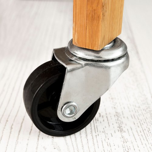 SoBuy® Estantería de cocina, carrito de cocina, estantería de baño de bambú con ruedas FKW11-N SoBuy® Estantería de cocina, carrito de cocina, estantería de baño de bambú con ruedas FKW11-N