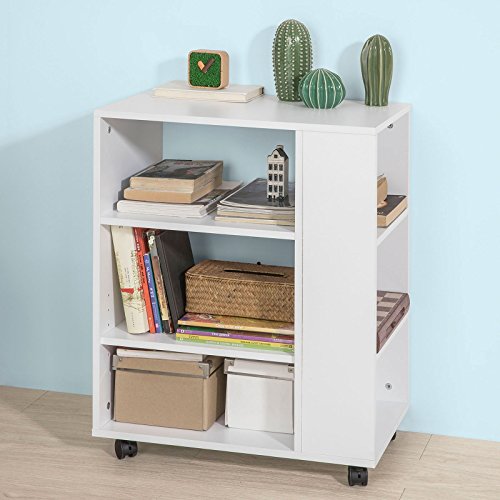 SoBuy® FBT68-W,ES Mesa auxiliar con 3 estantes, Consola,mesita de noche con ruedas SoBuy® FBT68-W,ES Mesa auxiliar con 3 estantes, Consola,mesita de noche con ruedas