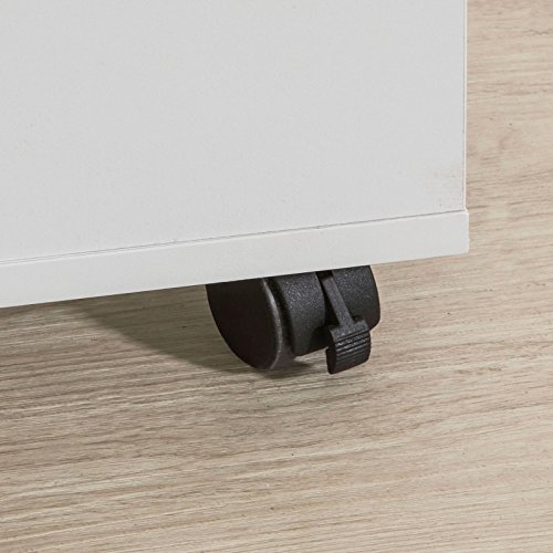SoBuy® FBT68-W,ES Mesa auxiliar con 3 estantes, Consola,mesita de noche con ruedas SoBuy® FBT68-W,ES Mesa auxiliar con 3 estantes, Consola,mesita de noche con ruedas
