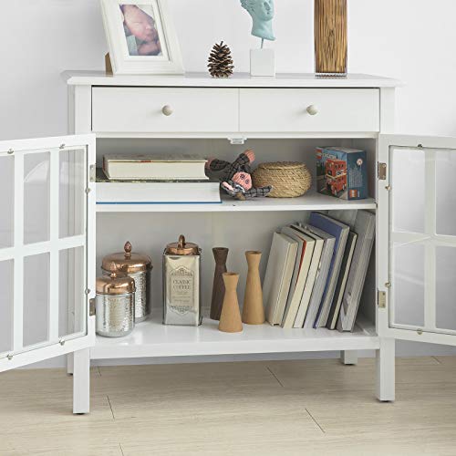 SoBuy FSB23-W Mueble Entrada Recibidor Aparador Cocina con 2 Cajones y 2 Puertas 80 x 34 x 80 cm ES SoBuy FSB23-W Mueble Entrada Recibidor Aparador Cocina con 2 Cajones y 2 Puertas 80 x 34 x 80 cm ES
