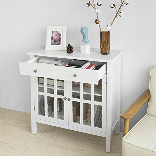 SoBuy FSB23-W Mueble Entrada Recibidor Aparador Cocina con 2 Cajones y 2 Puertas 80 x 34 x 80 cm ES SoBuy FSB23-W Mueble Entrada Recibidor Aparador Cocina con 2 Cajones y 2 Puertas 80 x 34 x 80 cm ES