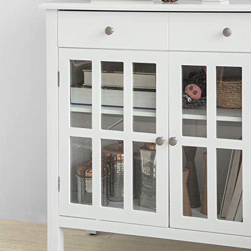 SoBuy FSB23-W Mueble Entrada Recibidor Aparador Cocina con 2 Cajones y 2 Puertas 80 x 34 x 80 cm ES SoBuy FSB23-W Mueble Entrada Recibidor Aparador Cocina con 2 Cajones y 2 Puertas 80 x 34 x 80 cm ES