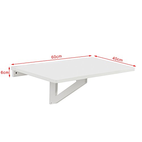 SoBuy FWT03-W, Mesa Plegable de Pared,Mueble Infantil,Mesa para portátil, Mesa para Comer, Escritorio,ES