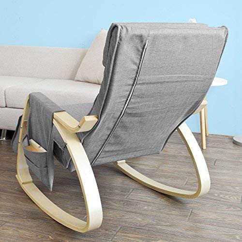 SoBuy® Sillón de relada, Mecedora, Sillón de diseño, Butaca de madera, FST18-DG,ES SoBuy® Sillón de relada, Mecedora, Sillón de diseño, Butaca de madera, FST18-DG,ES