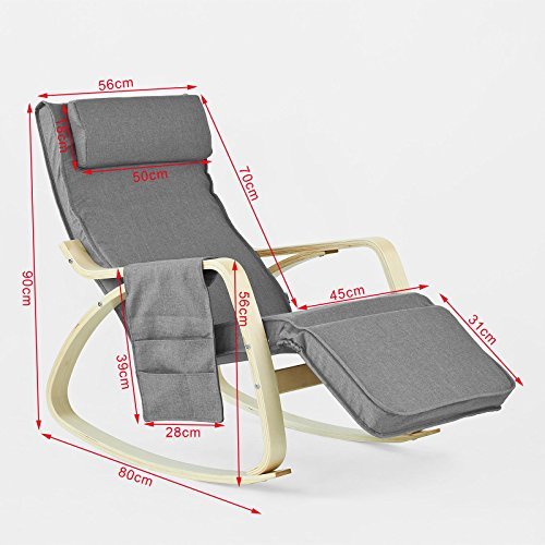SoBuy® Sillón de relada, Mecedora, Sillón de diseño, Butaca de madera, FST18-DG,ES SoBuy® Sillón de relada, Mecedora, Sillón de diseño, Butaca de madera, FST18-DG,ES