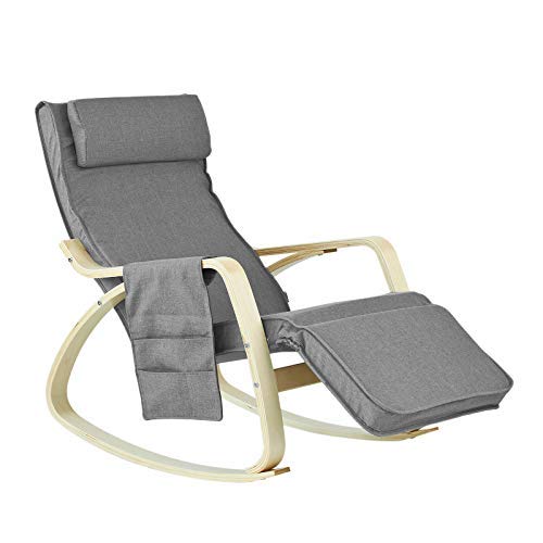 SoBuy® Sillón de relada, Mecedora, Sillón de diseño, Butaca de madera, FST18-DG,ES SoBuy® Sillón de relada, Mecedora, Sillón de diseño, Butaca de madera, FST18-DG,ES