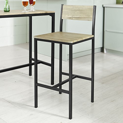 SoBuy®Lote de 2 taburetes con Respaldo,Taburete de Bar, Capacidad hasta 100 Kg,H95cm, FST53X2, ES (FST53X2) SoBuy®Lote de 2 taburetes con Respaldo,Taburete de Bar, Capacidad hasta 100 Kg,H95cm, FST53X2, ES (FST53X2)