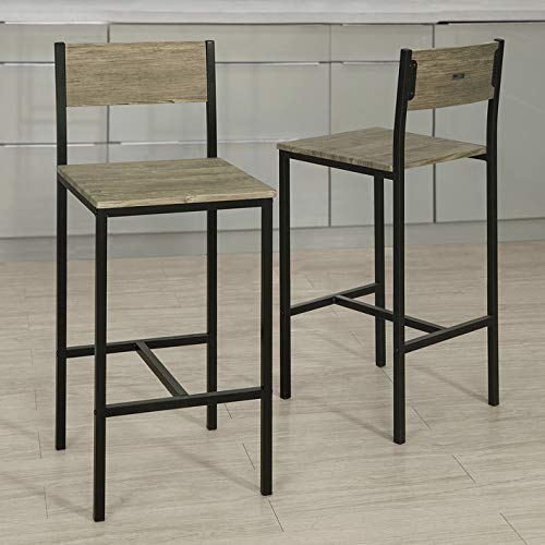 SoBuy®Lote de 2 taburetes con Respaldo,Taburete de Bar, Capacidad hasta 100 Kg,H95cm, FST53X2, ES (FST53X2) SoBuy®Lote de 2 taburetes con Respaldo,Taburete de Bar, Capacidad hasta 100 Kg,H95cm, FST53X2, ES (FST53X2)