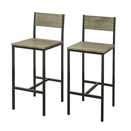 SoBuy®Lote de 2 taburetes con Respaldo,Taburete de Bar, Capacidad hasta 100 Kg,H95cm, FST53X2, ES (FST53X2) SoBuy®Lote de 2 taburetes con Respaldo,Taburete de Bar, Capacidad hasta 100 Kg,H95cm, FST53X2, ES (FST53X2)