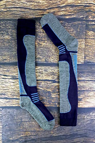 Sock Snob 4 Pares Hombre Mujer Niño y Niña Altos Lana Invierno Calcetines Esqui (39/45, SL202 Mens)
