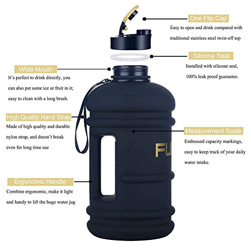 SOCOO Botella de agua grande reutilizable para deportes, sin BPA, para gimnasio, atletismo, senderismo, yoga