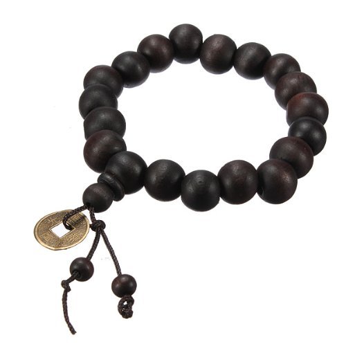 SODIAL Pulsera Budista de Madera Muneca de Sandalo con Cuentas