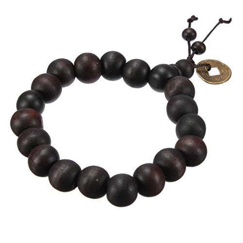 SODIAL Pulsera Budista de Madera Muneca de Sandalo con Cuentas