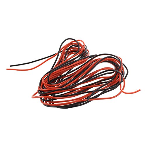 SODIAL (R) 2x 3M 24 calibre AWG de caucho de silicona cable de alambre Rojo Negro Flexible [Varios].