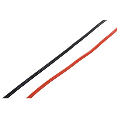 SODIAL (R) 2x 3M 24 calibre AWG de caucho de silicona cable de alambre Rojo Negro Flexible [Varios].