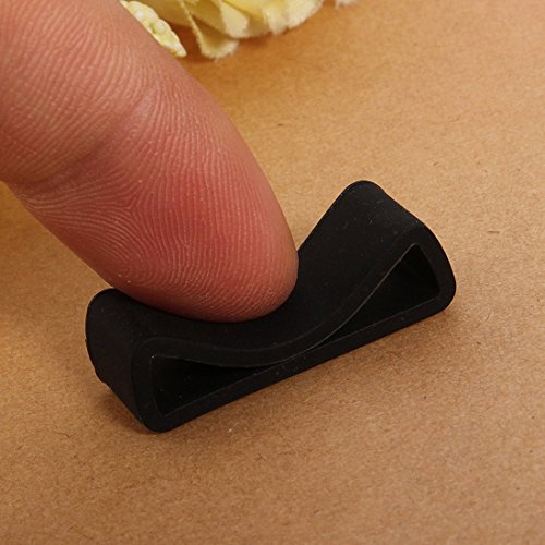 SODIAL Retenedor de correa para reloj Negro Hebilla de Caucho de anillo 24mm SODIAL Retenedor de correa para reloj Negro Hebilla de Caucho de anillo 24mm
