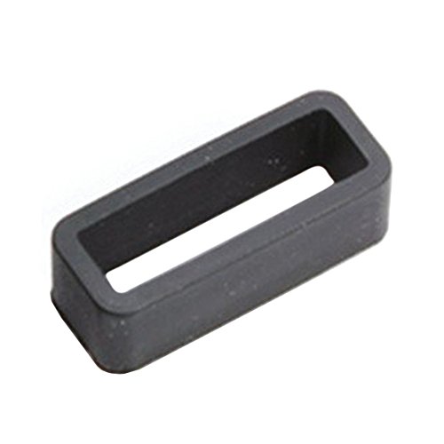 SODIAL Retenedor de correa para reloj Negro Hebilla de Caucho de anillo 24mm SODIAL Retenedor de correa para reloj Negro Hebilla de Caucho de anillo 24mm