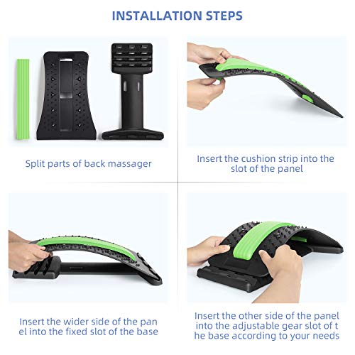 SODOLIFE 4 Niveles Ajustables Camilla de Espalda, Masajeador Lumbar Dispositivo Estiramiento Espalda, Back Stretcher para Aliviar el Dolor de Espalda y Postura Correcta SODOLIFE 4 Niveles Ajustables Camilla de Espalda, Masajeador Lumbar Dispositivo Estiramiento Espalda, Back Stretcher para Aliviar el Dolor de Espalda y Postura Correcta