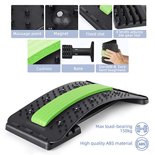 SODOLIFE 4 Niveles Ajustables Camilla de Espalda, Masajeador Lumbar Dispositivo Estiramiento Espalda, Back Stretcher para Aliviar el Dolor de Espalda y Postura Correcta SODOLIFE 4 Niveles Ajustables Camilla de Espalda, Masajeador Lumbar Dispositivo Estiramiento Espalda, Back Stretcher para Aliviar el Dolor de Espalda y Postura Correcta