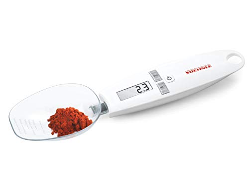 Soehnle Cooking Star Cuchara medidora digital con graduación de 0,1 g hasta 500 g, báscula de mano con cuchara, báscula de precisión para especias