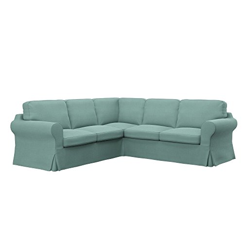Soferia - IKEA EKTORP Funda para sofá Esquina 2+2, Elegance Mint Soferia - IKEA EKTORP Funda para sofá Esquina 2+2, Elegance Mint