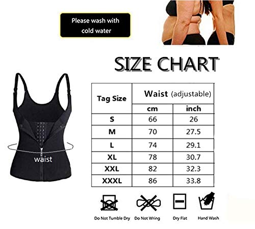 SOFIT Fajas Reductoras Corset Mujer Cincher Bustiers Corsé Adelgazantes Compresion para Entrenamiento Deporte Chaleco de Sudor (M, Negro)