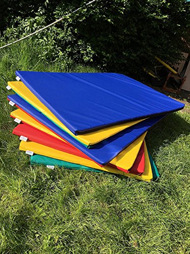 Soft Play multiusos ejercicio Fitness seguridad aterrizaje Crash alfombrillas – 610 gsm PVC/espuma de alta densidad – azul – verde – rojo – amarillo – 180 cm x 90 cm x 5 cm