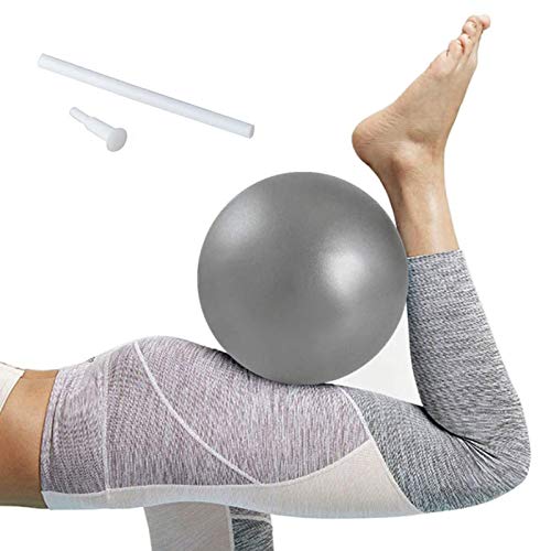 Softball Pilates, Mini Pelota de Ejercicio de 25cm, Anti-Burst Ballon Fitness, Softball Pilates para Gimnasio, Yoga, Masaje y Pilates en Casa (Gris)