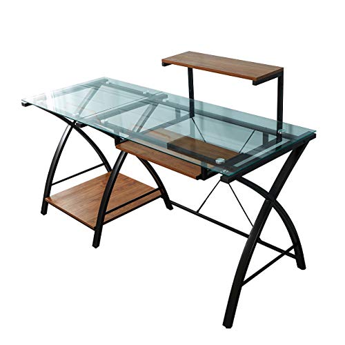 soges UT-010 - Escritorio de cristal para ordenador con parte superior de cristal soges UT-010 - Escritorio de cristal para ordenador con parte superior de cristal