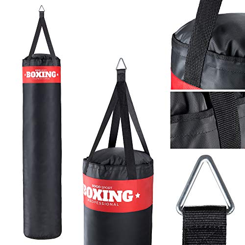 SOGO Sport Saco de Boxeo Relleno, Saco de Arena, MMA, Kick Boxing, Muay Thai, Artes Marciales, Punching Bag, Fitness, Adultos, tamaño L (13kg)