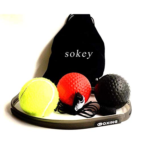 sokey Boxtraining, Boxtraining Ball, lucha descompresión Vent Ball Reflex Training coordinationsfähigkeit velocidad precisión descompresión -3balls